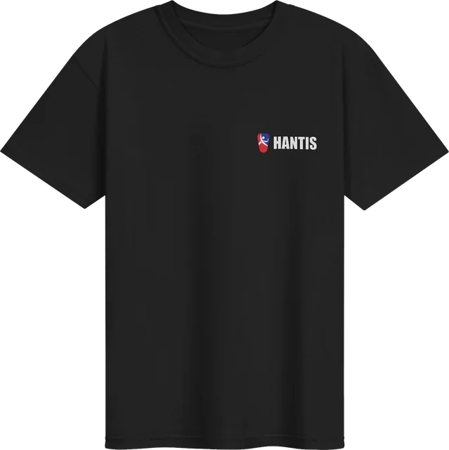 Black Hantis Player Tee with the full-color Hantis logo on the chest